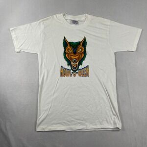 All Sport T-Shirt Vintage 90s Howl-O-Ween Werewolf Graphic White Men Medium